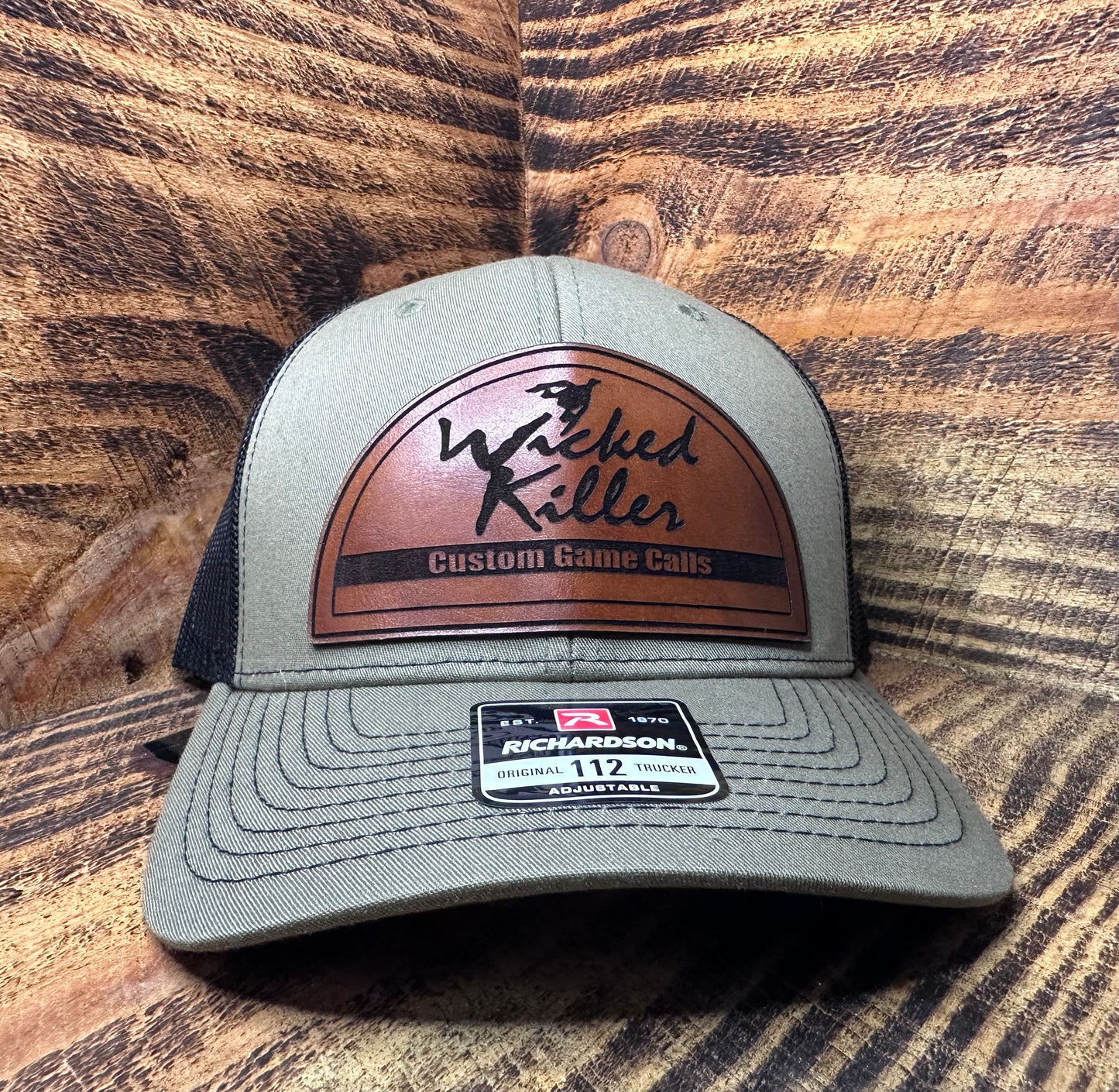 Hat: Half moon patch, Green w/ Black Mesh