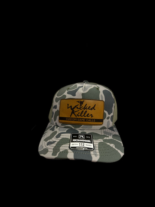 Light old school rectangle patch hat