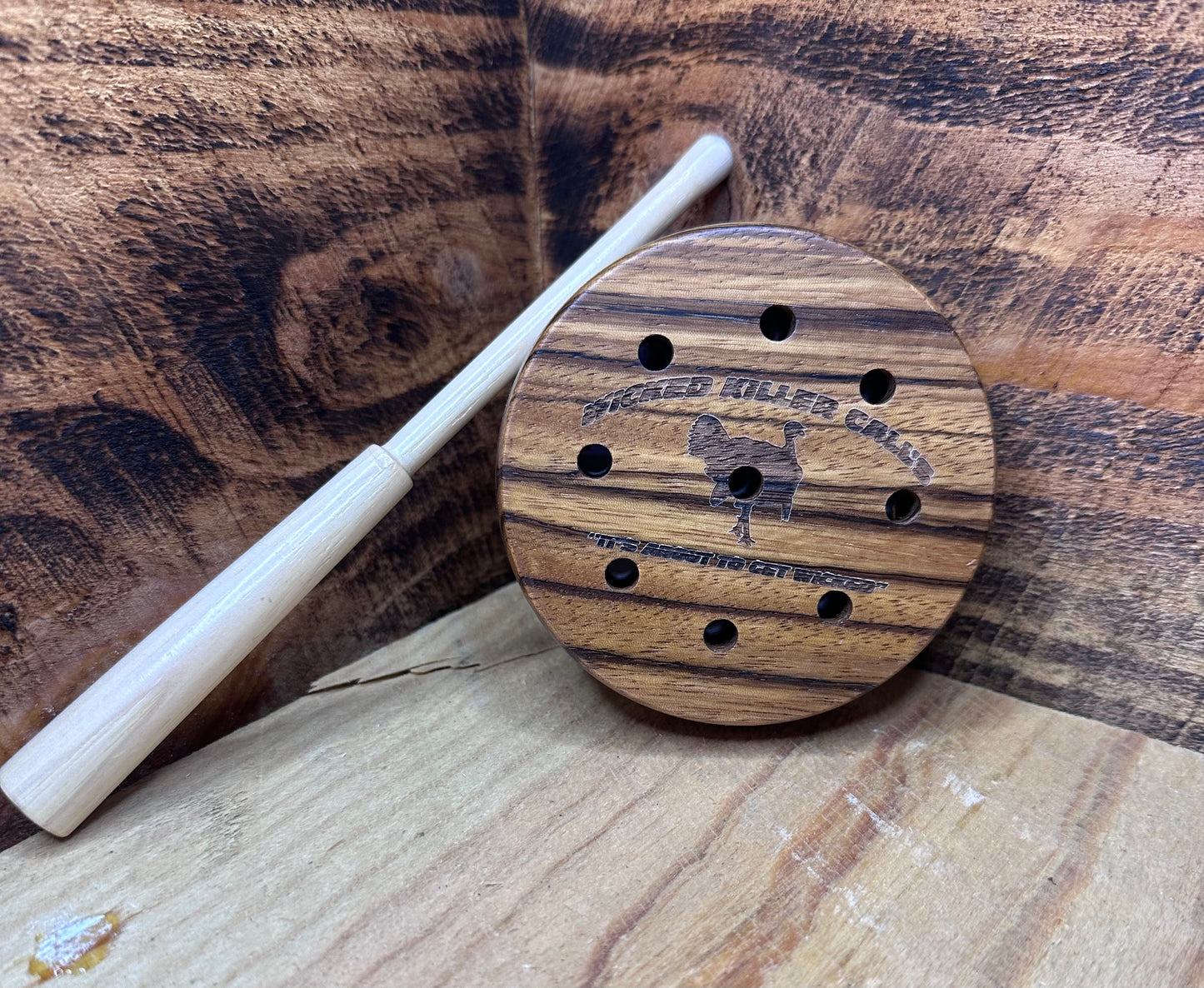 Pot Call: Zebra Wood, Red Slate